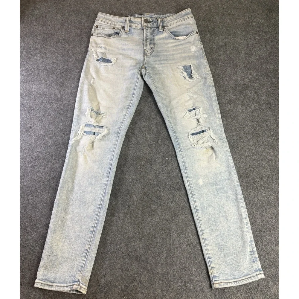 Men's American Eagle AirFlex+ Temp Tech Distressed Jeans Light Wash 28x30. A10